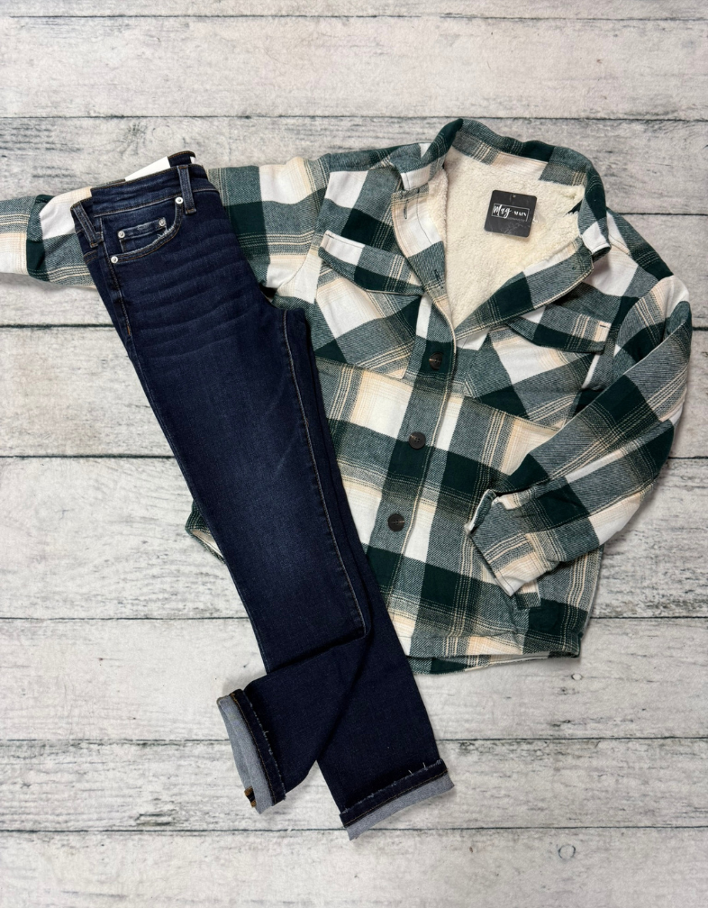 Teal Plaid Shacket