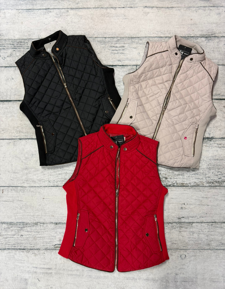 Suede Quilted Vest