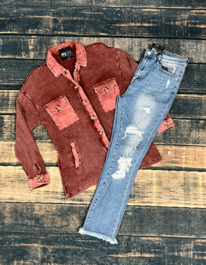 Cotton Waffle Lightweight Shacket