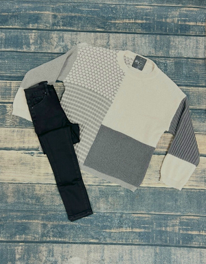 Mixed Color Block Sweater