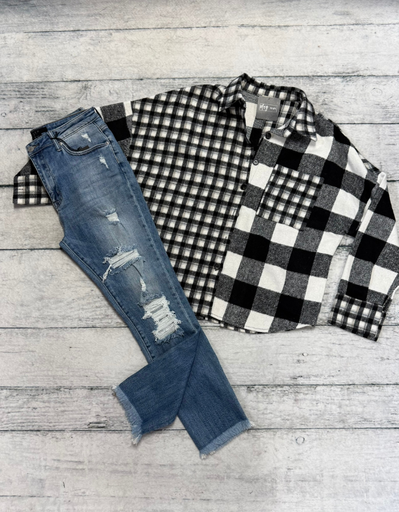 Mix and Match Black Plaid Shacket
