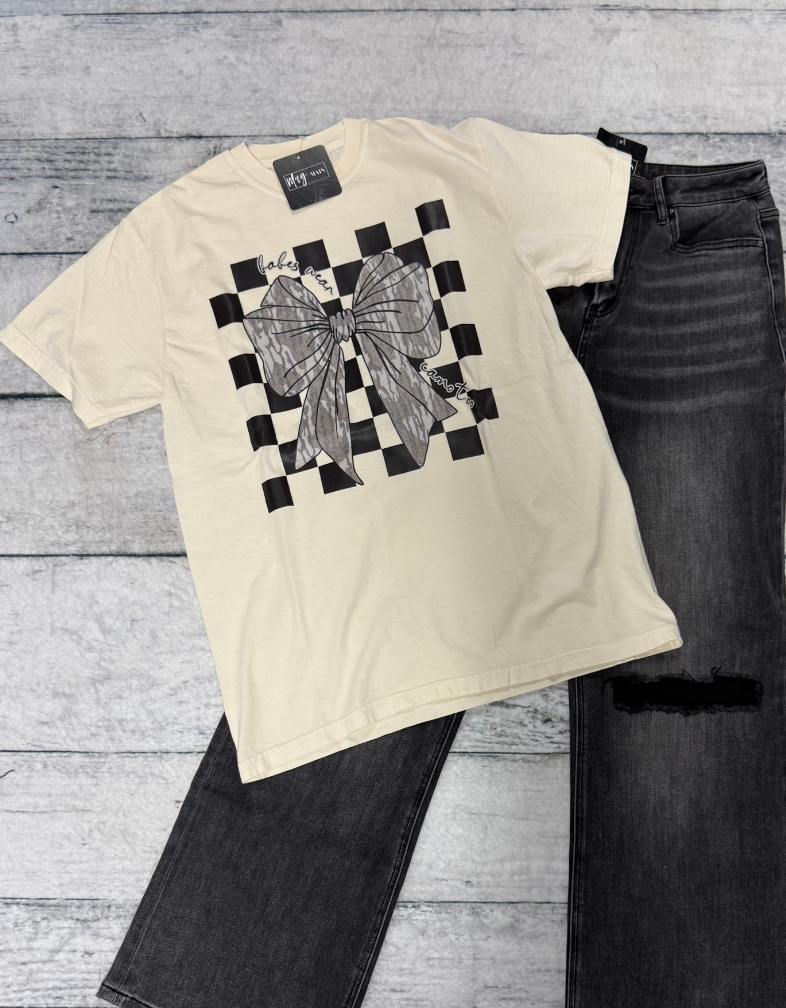 Camo Checker Bow Tee