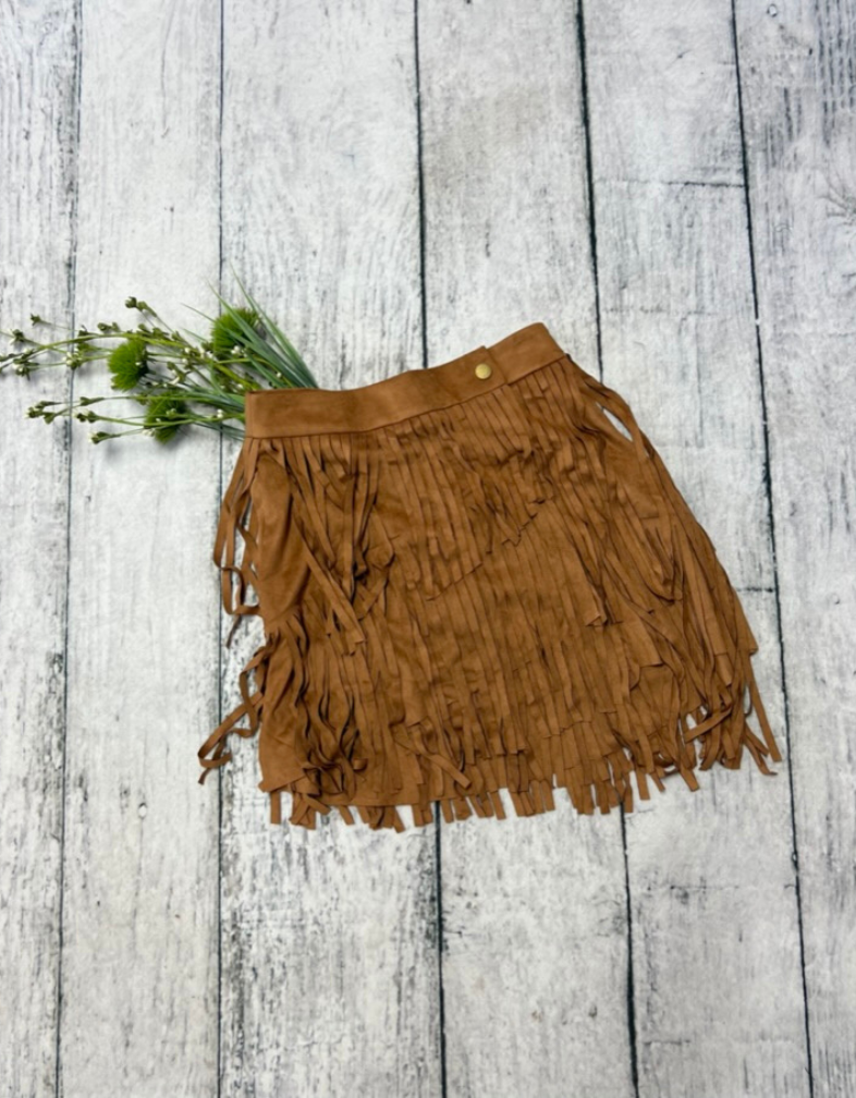 Suede Fringe Skirt
