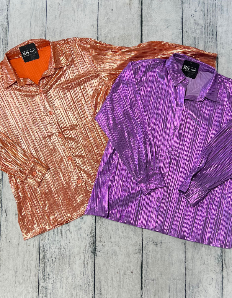 Metallic Button Up