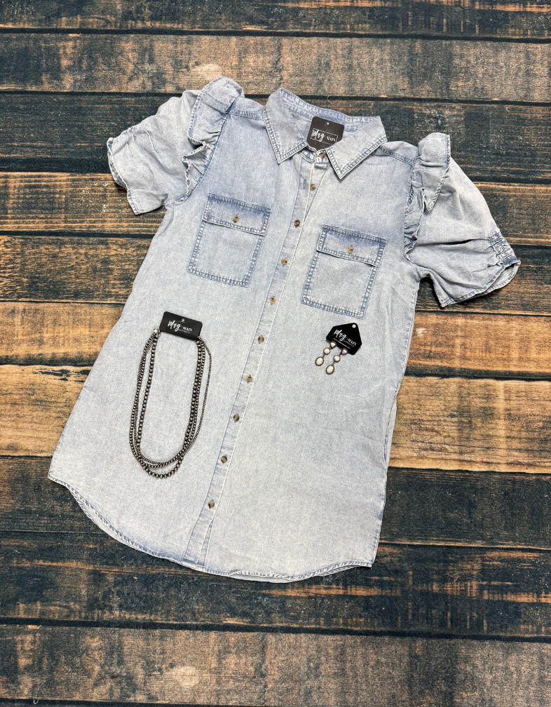 Denim Puff Sleeve Dress