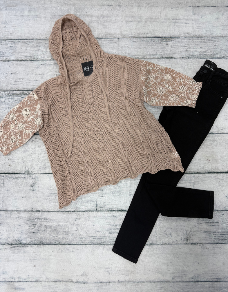 Flower Puff Sweater Top