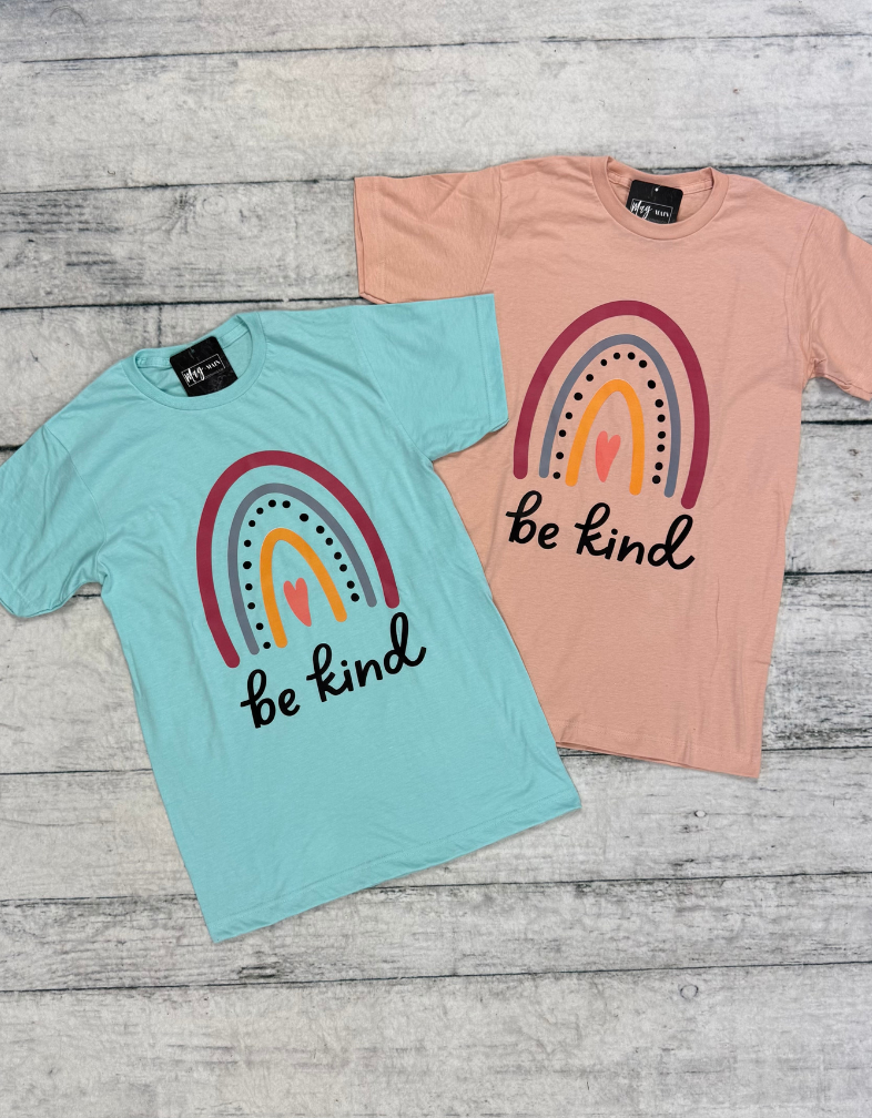Be Kind Boho Rainbow Tee