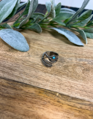 Feather & Turquoise Ring